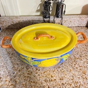 Vintage Sara Hand Painted Covered Casserole